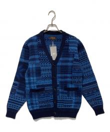 BEAMS PLUS（ビームスプラス）の古着「ジャガードニットカーディガン」｜インディゴ