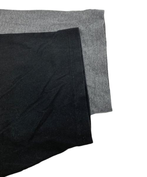 Onitsuka Tiger（オニツカタイガー）Onitsuka Tiger (オニツカタイガー) ドッキングデザインtシャツ ブラック×グレー サイズ:Ｌの古着・服飾アイテム