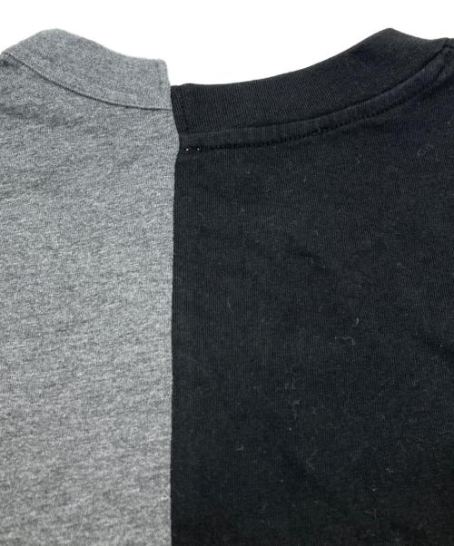 Onitsuka Tiger（オニツカタイガー）Onitsuka Tiger (オニツカタイガー) ドッキングデザインtシャツ ブラック×グレー サイズ:Ｌの古着・服飾アイテム