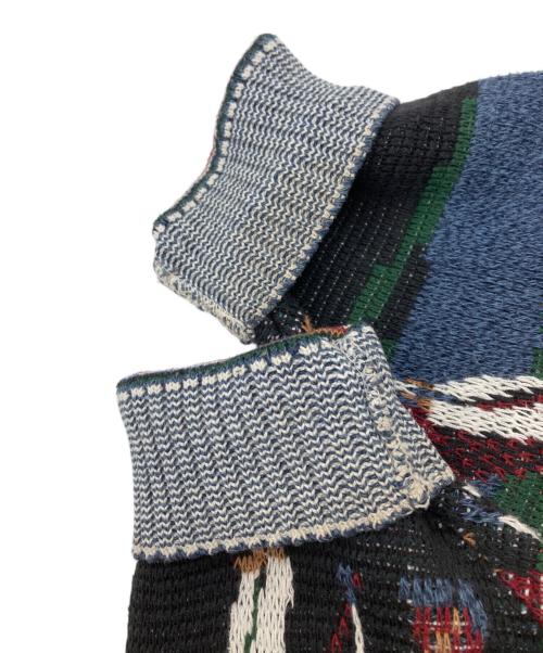 courtenay（コートニー）courtenay (コートニー) ゴルフ柄ニット ブルー サイズ:Ｌの古着・服飾アイテム