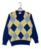 BALLANTYNEバランタイン）の古着「カシミヤアーガイルニット」｜ブルー×イエロー