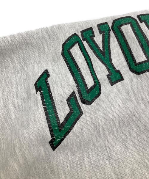Champion（チャンピオン）Champion (チャンピオン) LOYOLAリバースウィーブスウェット グレー×グリーン サイズ:XLの古着・服飾アイテム