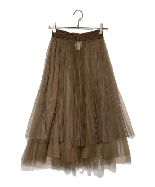 Fabiana Filippi（ファビアナフィリッピ）Fabiana Filippi (ファビアナフィリッピ) チュールスカート ブラウン サイズ:38の古着・服飾アイテム