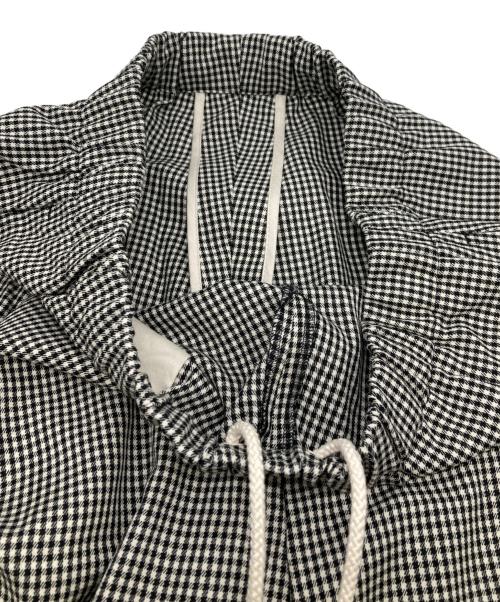 LOEFF（ロエフ）LOEFF (ロエフ) ウールチェックドローストリングボンタンパンツ ホワイト×ブラック サイズ:1の古着・服飾アイテム