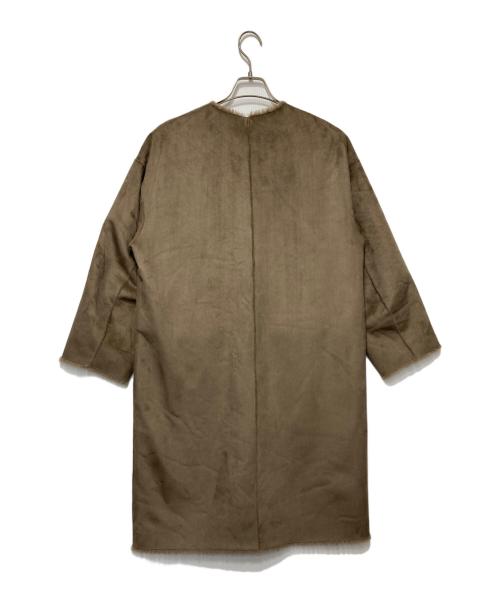 THREE DOTS（スリードッツ）THREE DOTS (スリードッツ) Double face fake fur reversible coat ブラウン サイズ:-の古着・服飾アイテム