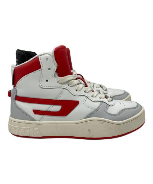 DIESEL（ディーゼル）DIESEL (ディーゼル) S-UKIYO MID ホワイト×レッド サイズ:25.5の古着・服飾アイテム