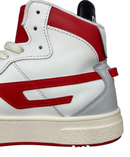 DIESEL（ディーゼル）DIESEL (ディーゼル) S-UKIYO MID ホワイト×レッド サイズ:25.5の古着・服飾アイテム