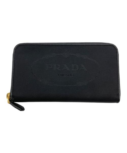 PRADA（プラダ）PRADA (プラダ) NYLON JACQUARD 財布 ブラックの古着・服飾アイテム