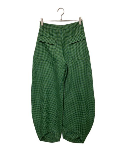 Henrik Vibskov（ヘンリック ヴィブスコフ）Henrik Vibskov (ヘンリック ヴィブスコフ) 総柄バルーンパンツ グリーン サイズ:Sの古着・服飾アイテム