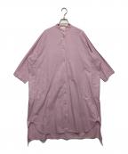 YUNIユニ）の古着「コットンシャツワンピース」｜ピンク