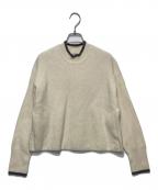 BEAUTY&YOUTHビューティーアンドユース）の古着「ネップカラーライン クルーネック ニットプルオーバー」｜ホワイト