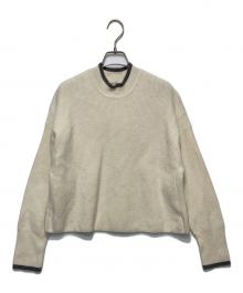 BEAUTY&YOUTH（ビューティーアンドユース）の古着「ネップカラーライン クルーネック ニットプルオーバー」｜ホワイト