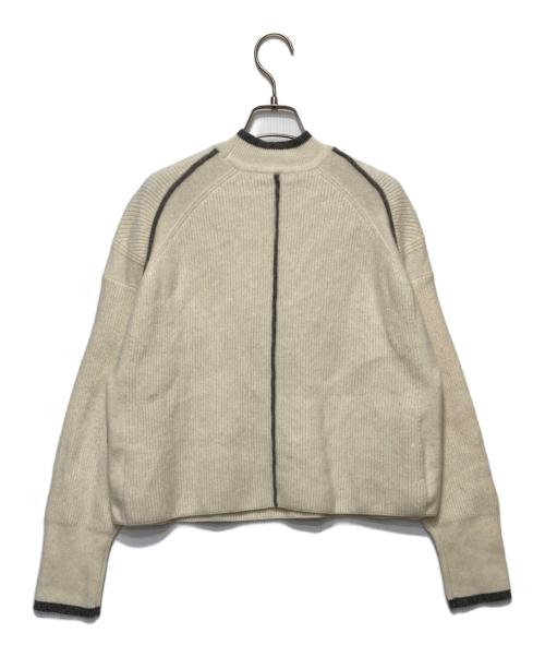 BEAUTY&YOUTH（ビューティーアンドユース）BEAUTY&YOUTH (ビューティーアンドユース) ネップカラーライン クルーネック ニットプルオーバー ホワイト サイズ:-の古着・服飾アイテム