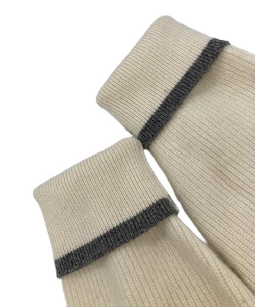 BEAUTY&YOUTH（ビューティーアンドユース）BEAUTY&YOUTH (ビューティーアンドユース) ネップカラーライン クルーネック ニットプルオーバー ホワイト サイズ:-の古着・服飾アイテム