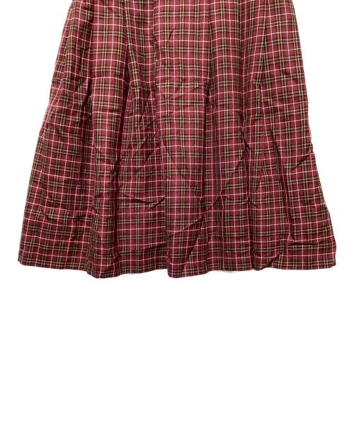 BLUE LABEL CRESTBRIDGE（ブルーレーベルクレストブリッジ）BLUE LABEL CRESTBRIDGE (ブルーレーベルクレストブリッジ) ノースリーブチェックワンピース レッド サイズ:38の古着・服飾アイテム