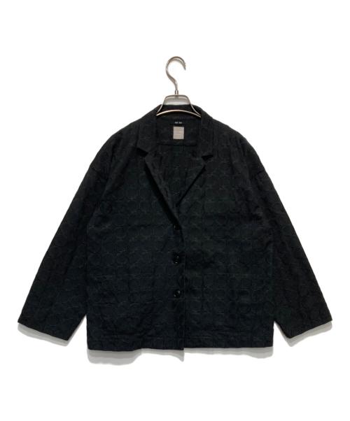 TSUHARU by samansa Mos2（ツハル バイ サマンサモスモス）TSUHARU by samansa Mos2 (ツハル バイ サマンサモスモス) リングタイル刺繍テーラードジャケット ブラック サイズ:Fの古着・服飾アイテム