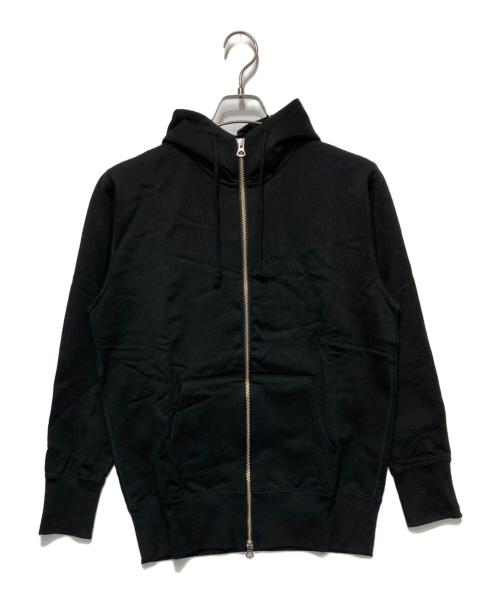 LOOPWHEELER（ループウィラー）LOOPWHEELER (ループウィラー) ウォシャブルウール100%ジップアップフーディ ブラック サイズ:Ｍの古着・服飾アイテム