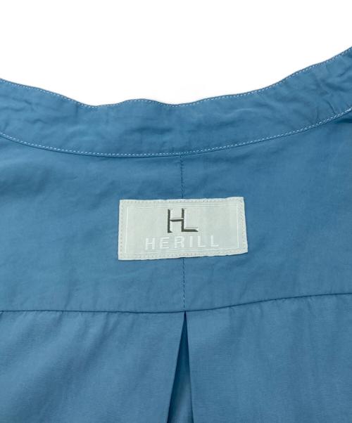 HERILL（ヘリル）HERILL (ヘリル) スビンコットンバンドカラーシャツ ブルー サイズ:2の古着・服飾アイテム