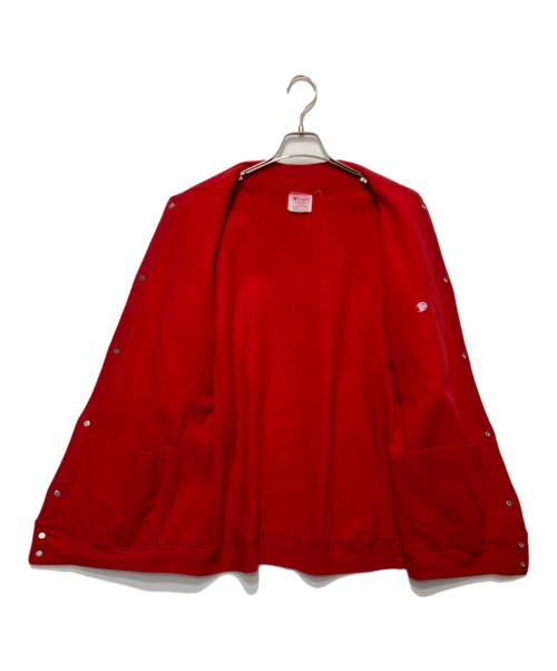 Champion REVERSE WEAVE（チャンピオン リバース ウィーブ）Champion REVERSE WEAVE (チャンピオン リバース ウィーブ) スナップボタンカーディガン レッド サイズ:XLの古着・服飾アイテム
