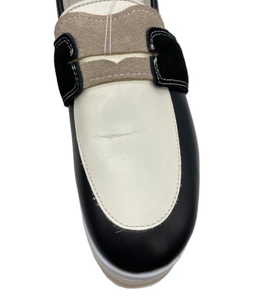 FACETASM（ファセッタズム）FACETASM (ファセッタズム) シャークソールローファー ブラック×ホワイト サイズ:23の古着・服飾アイテム