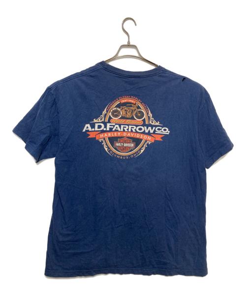HARLEY-DAVIDSON（ハーレーダビッドソン）HARLEY-DAVIDSON (ハーレーダビッドソン) オールドプリントTシャツ ネイビー サイズ:2Xの古着・服飾アイテム