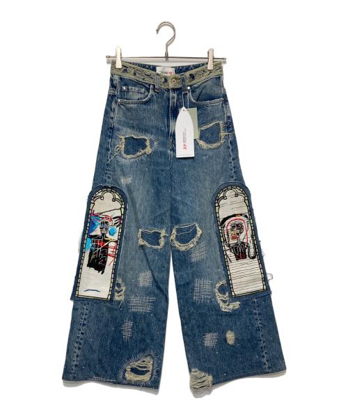 H&M（エイチアンドエム）H&M (エイチアンドエム) Jean-Michel Basquiat (ジャン ミシェル バスキア) ストレートリラックスドデニム インディゴ サイズ:26の古着・服飾アイテム