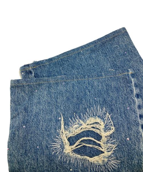 H&M（エイチアンドエム）H&M (エイチアンドエム) Jean-Michel Basquiat (ジャン ミシェル バスキア) ストレートリラックスドデニム インディゴ サイズ:26の古着・服飾アイテム