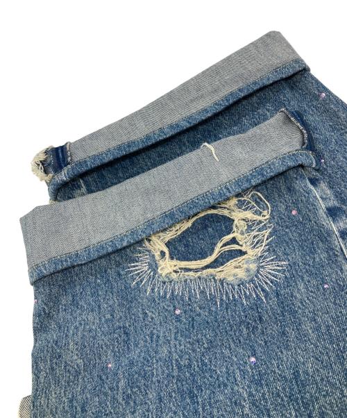 H&M（エイチアンドエム）H&M (エイチアンドエム) Jean-Michel Basquiat (ジャン ミシェル バスキア) ストレートリラックスドデニム インディゴ サイズ:26の古着・服飾アイテム