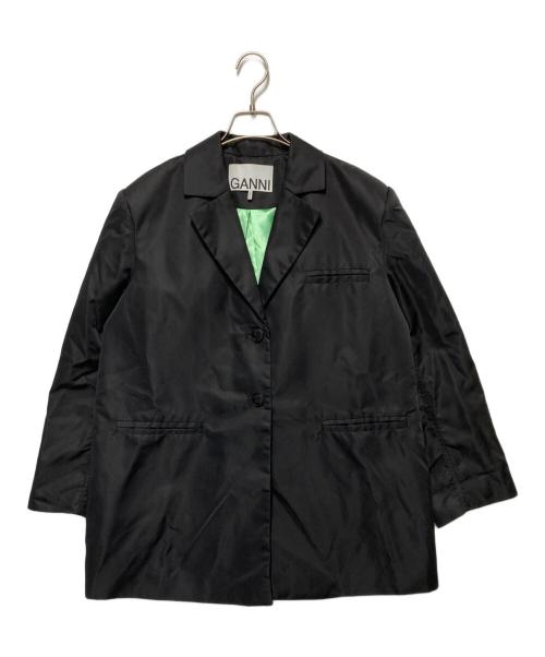 GANNI（ガニー）GANNI (ガニー) オーバーサイズ2Bナイロンテーラードジャケット ブラック サイズ:S/Mの古着・服飾アイテム