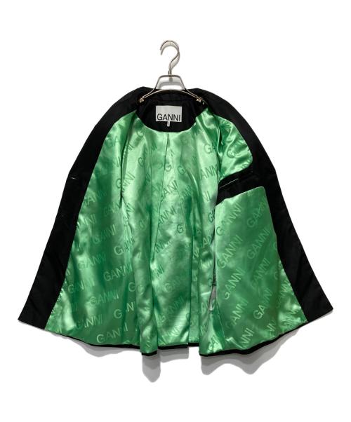 GANNI（ガニー）GANNI (ガニー) オーバーサイズ2Bナイロンテーラードジャケット ブラック サイズ:S/Mの古着・服飾アイテム