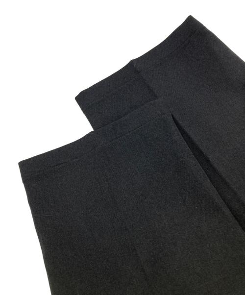 Paul Stuart（ポールスチュアート）Paul Stuart (ポールスチュアート) ウールライクサージワイドテーパードパンツ ブラック サイズ:46の古着・服飾アイテム