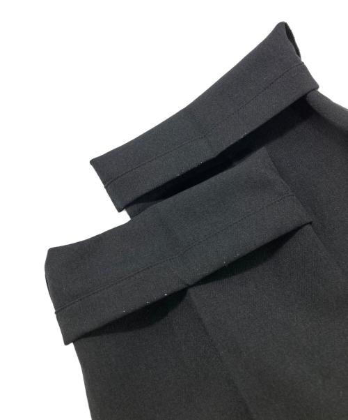 Paul Stuart（ポールスチュアート）Paul Stuart (ポールスチュアート) ウールライクサージワイドテーパードパンツ ブラック サイズ:46の古着・服飾アイテム