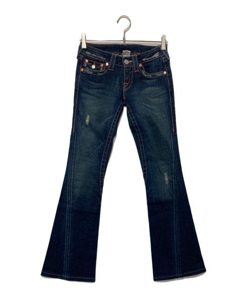 TRUE RELIGION（トゥルー レリジョン）TRUE RELIGION (トゥルー レリジョン) JOEYダメージ加工フレアデニムパンツ インディゴ サイズ:25の古着・服飾アイテム