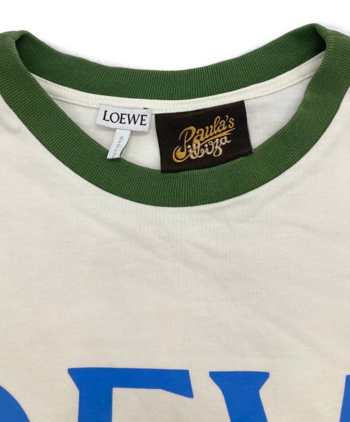 LOEWE（ロエベ）LOEWE (ロエベ) Paula’s Ibiza (パウラズ イビザ) ロゴプリントショートTシャツ アイボリー×グリーン サイズ:Sの古着・服飾アイテム
