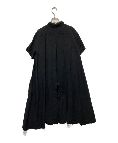 YAECA（ヤエカ）YAECA (ヤエカ) リネンブレンドシャツワンピース ブラック サイズ:MEDIUMの古着・服飾アイテム