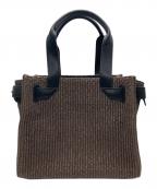 TOMORROW LANDトゥモローランド）の古着「ラフィアトートバッグ」｜ブラウン