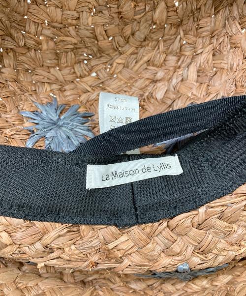 La Maison de Lyllis（ラメゾンドリリス）La Maison de Lyllis (ラメゾンドリリス) ラフィアハット ベージュ サイズ:57cmの古着・服飾アイテム