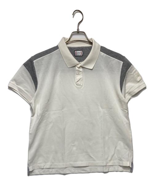 MONCLER（モンクレール）MONCLER (モンクレール) ポロシャツ ホワイト サイズ:Lの古着・服飾アイテム