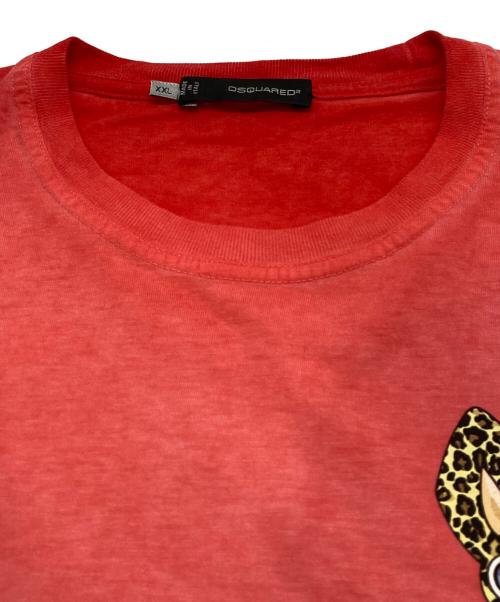 DSQUARED2（ディースクエアード）DSQUARED2 (ディースクエアード) プリントTシャツ レッド サイズ:XXLの古着・服飾アイテム
