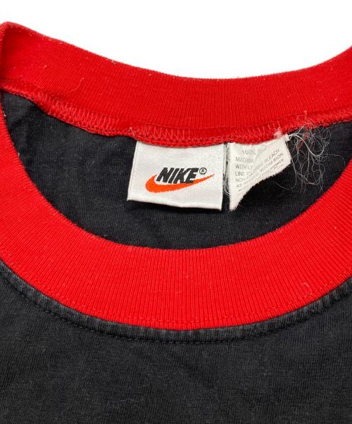 NIKE（ナイキ）NIKE (ナイキ) オールドプリントリンガーTシャツ レッド×ブラック サイズ:Ｍの古着・服飾アイテム