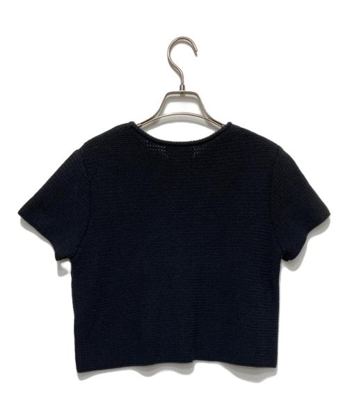 EMMEL REFINES（エメル リファインズ）EMMEL REFINES (エメル リファインズ) ビジュー ショートスリーブ ニットプルオーバー ブラック サイズ:-の古着・服飾アイテム