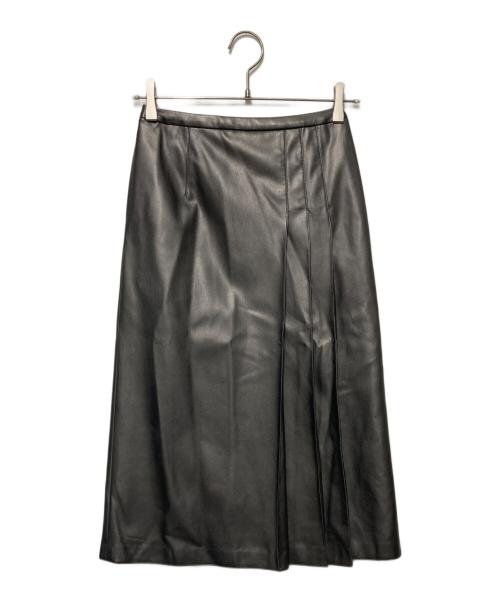 TOMORROW LAND（トゥモローランド）TOMORROW LAND (トゥモローランド) ロイヤルレザーライククロス アシンメトリープリーツスカ ート グレー サイズ:34の古着・服飾アイテム