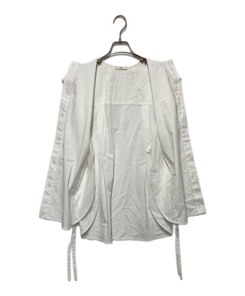 YORI（ヨリ）YORI (ヨリ) ウェッジラインブラウス ホワイト サイズ:Fの古着・服飾アイテム