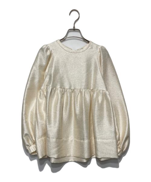 YORI（ヨリ）YORI (ヨリ) シャイニーパフブラウス プルオーバー ベージュ サイズ:36の古着・服飾アイテム