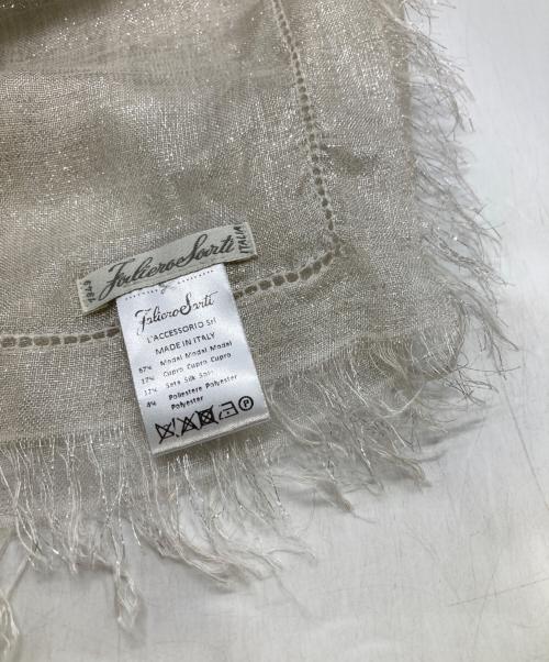 FALIERO SARTI（ファリエロサルティ）FALIERO SARTI (ファリエロサルティ) シルクブレンド大判ラメストール グレーの古着・服飾アイテム