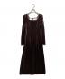 FRAY ID（フレイ アイディー）の古着「スクエアネックベロアワンピース」｜ブラウン