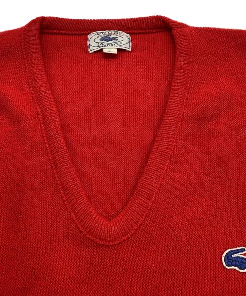 IZOD LACOSTE（アイゾッド ラコステ）IZOD LACOSTE (アイゾッド ラコステ) Vネックニット レッド サイズ:Ｌの古着・服飾アイテム