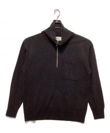 MHL（エムエイチエル）の古着「ウールリネンハーフジップニット」｜ブラック