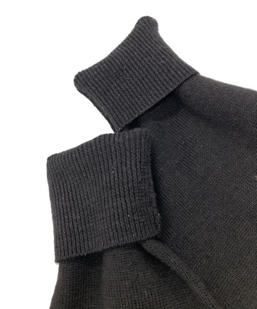 MHL（エムエイチエル）MHL (エムエイチエル) ウールリネンハーフジップニット ブラック サイズ:Ｌの古着・服飾アイテム