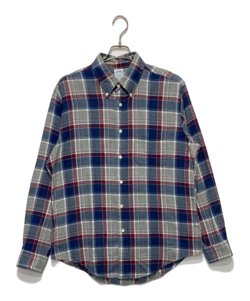 BROOKS BROTHERS（ブルックスブラザーズ）BROOKS BROTHERS (ブルックスブラザーズ) ボタンダウンシャツ グレー×ブルー サイズ:Lの古着・服飾アイテム